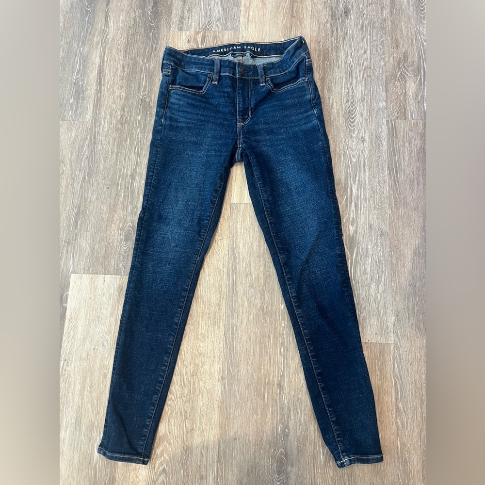 American Eagle Outfitters Dark Indigo Jeggings (Size 6)
